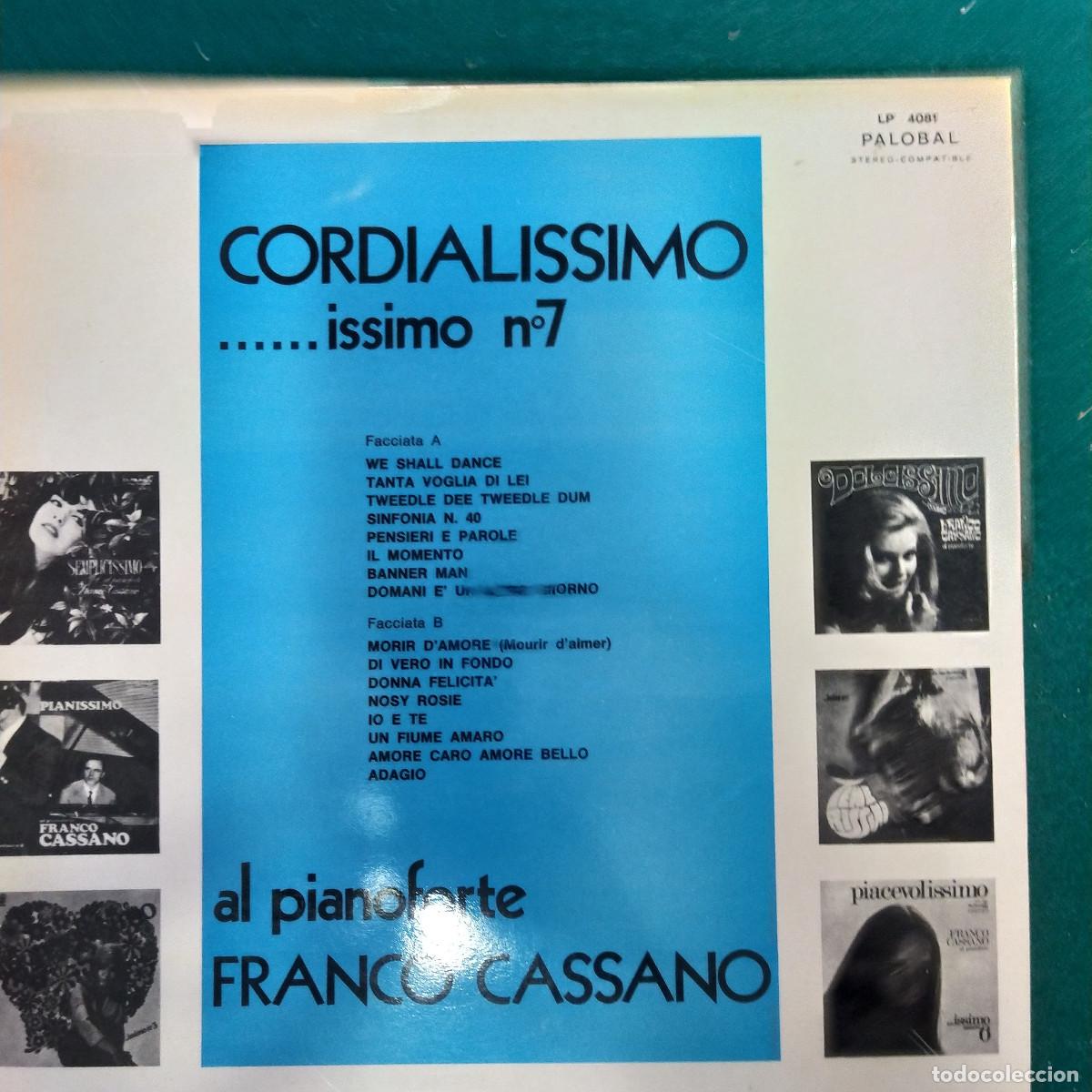 Discos de vinilo: Franco Cassano &ndash; Cordialissimo - Foto 2