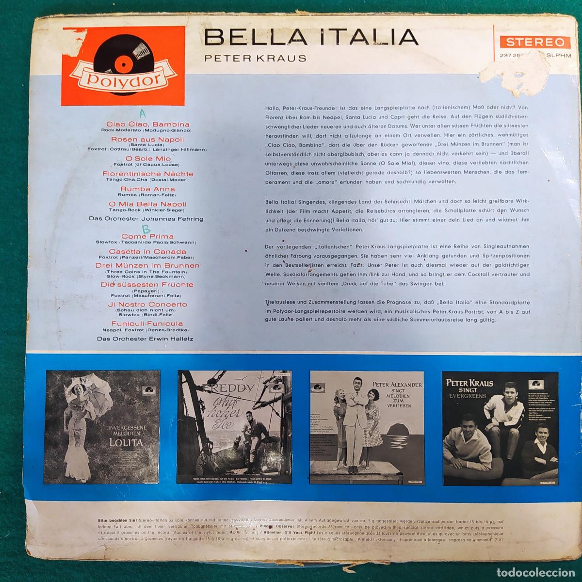 Discos de vinilo: Peter Kraus &ndash; Bella Italia - Foto 2