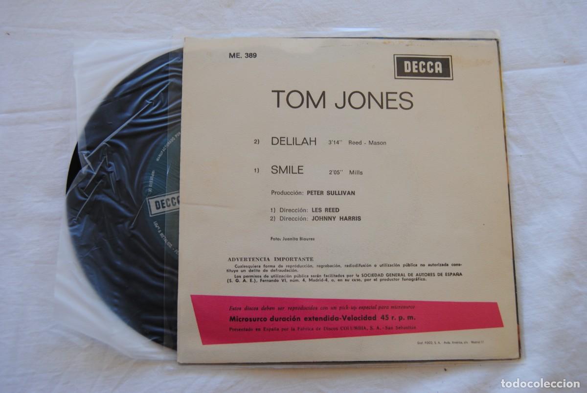 Discos de vinilo: tom jones. delilah. decca 1967. sp como nuevo - Foto 2
