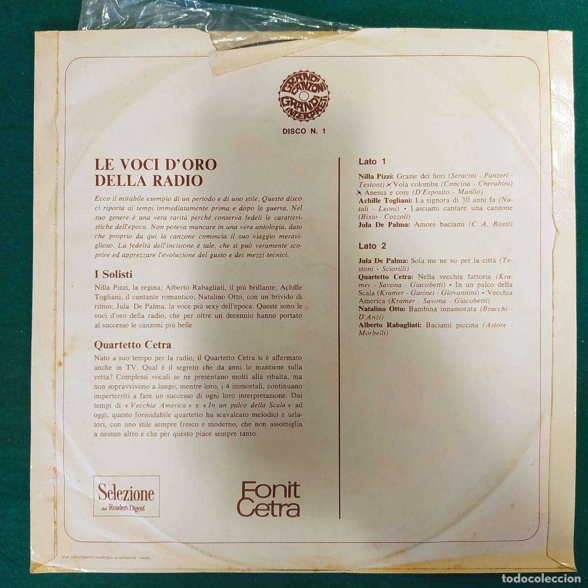Discos de vinilo: LE VOCI DORO DELLA RADIO LP - Foto 2