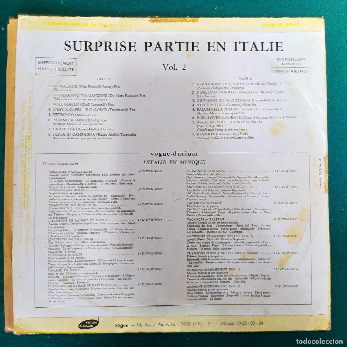 Discos de vinilo: SURPRISE PARTIE .. EN ITALIE VOL.2 - Foto 2