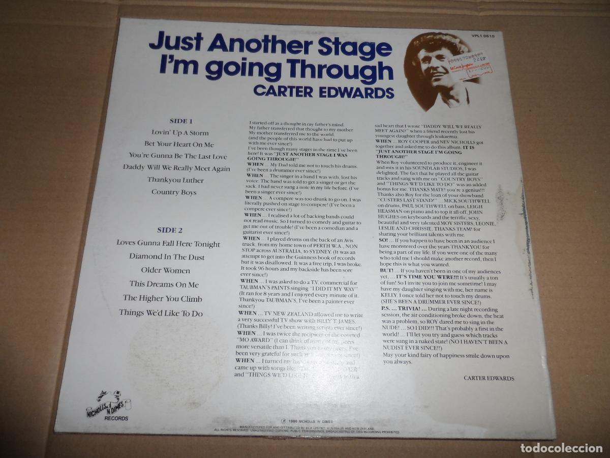 Discos de vinilo: Carter Edwards &ndash; Just Another Stage Im Going Through (AUSTRALIA 1986) - Foto 2