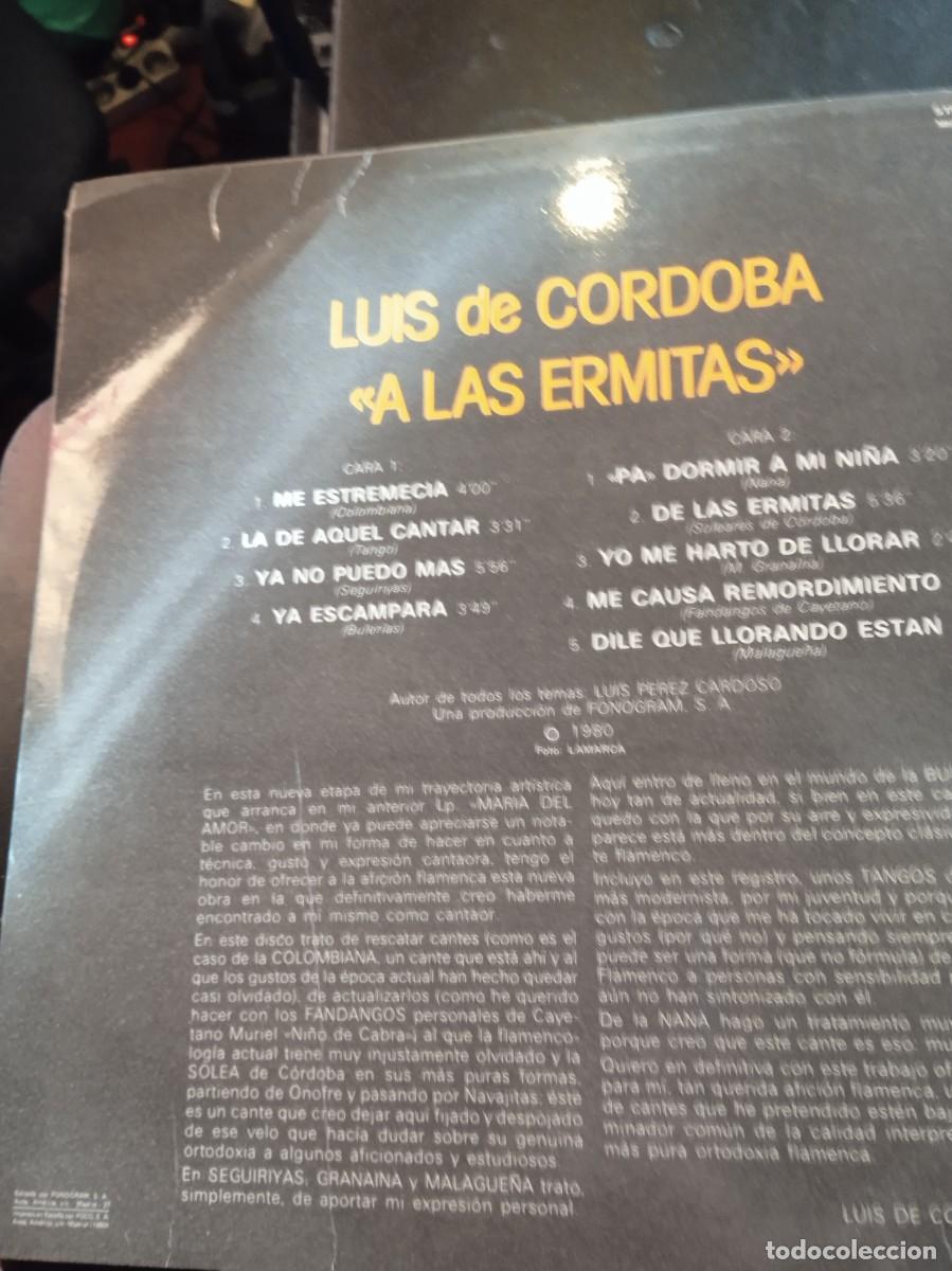 Discos de vinilo: LUIS DE C&Oacute;RDOBA- A LAS ERMITAS. LP. - Foto 2