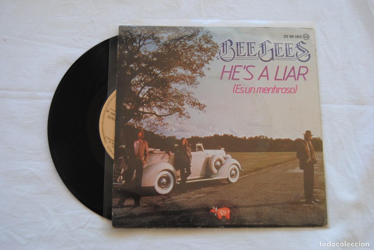 Discos de vinilo: bee gees. es un mentiroso. 1981 sp - Foto 2