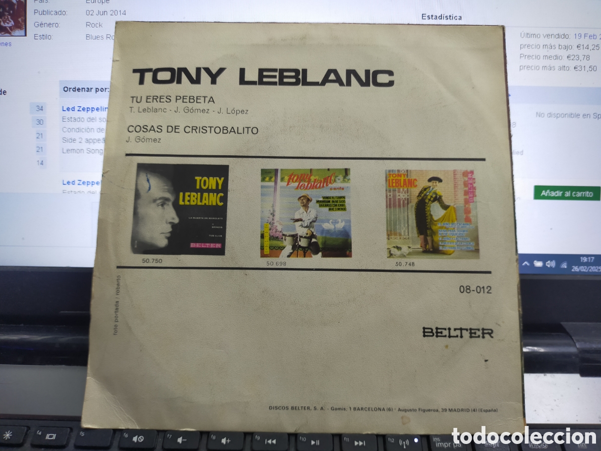 Discos de vinilo: Tony leblanc single t&uacute; eres pebeta 1971 - Foto 2