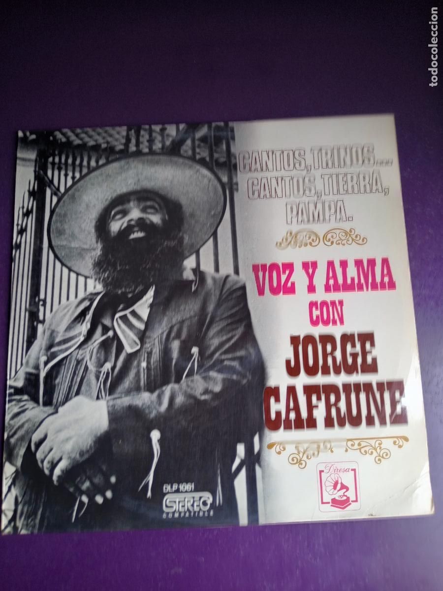 Disques de vinyle: Cantos,Trinos...Cantos,Tierra, Pampa Voz Y Alma Con Jorge Cafrune - lp diresa 1973 - ARGENTINA FOLK