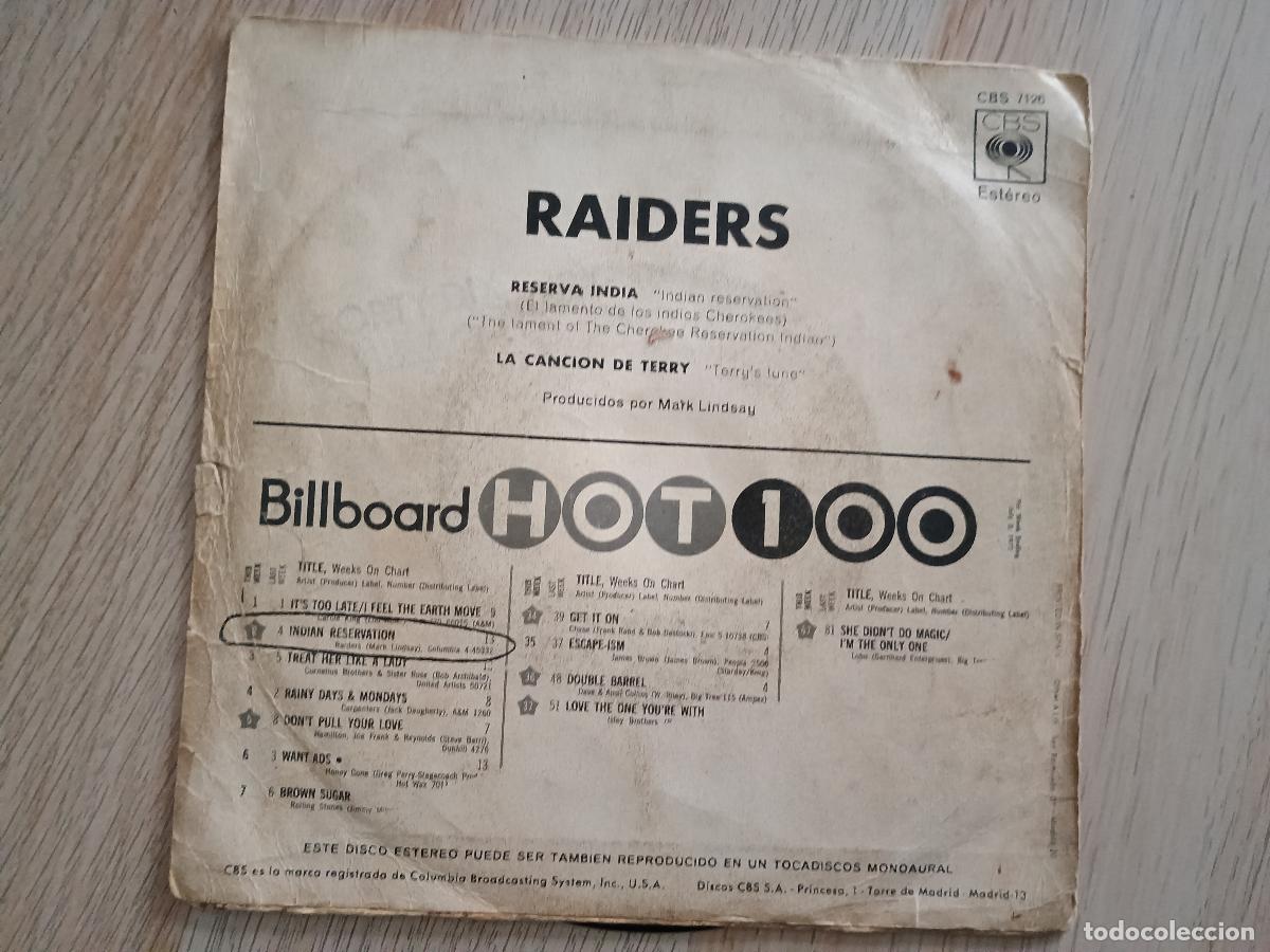 Discos de vinilo: THE RAIDERS INDIAN RESERVATION 1971, - Foto 4