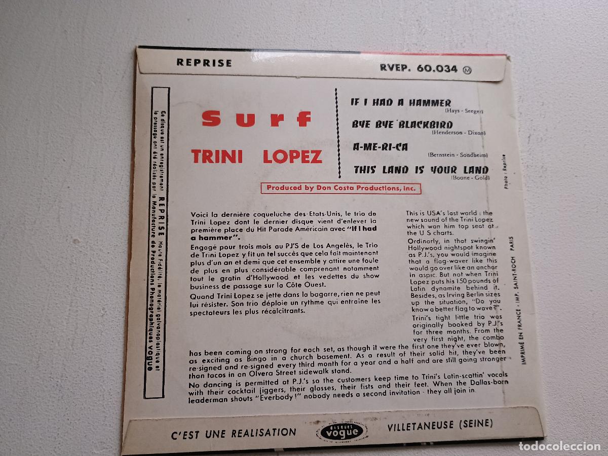 Discos de vinilo: Trini L&oacute;pez - If i had a hammer+ 3 - Foto 4