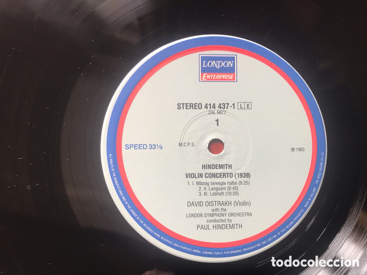 Discos de vinilo: Hindemith. Violin Concerto. London Enterprise - Foto 3