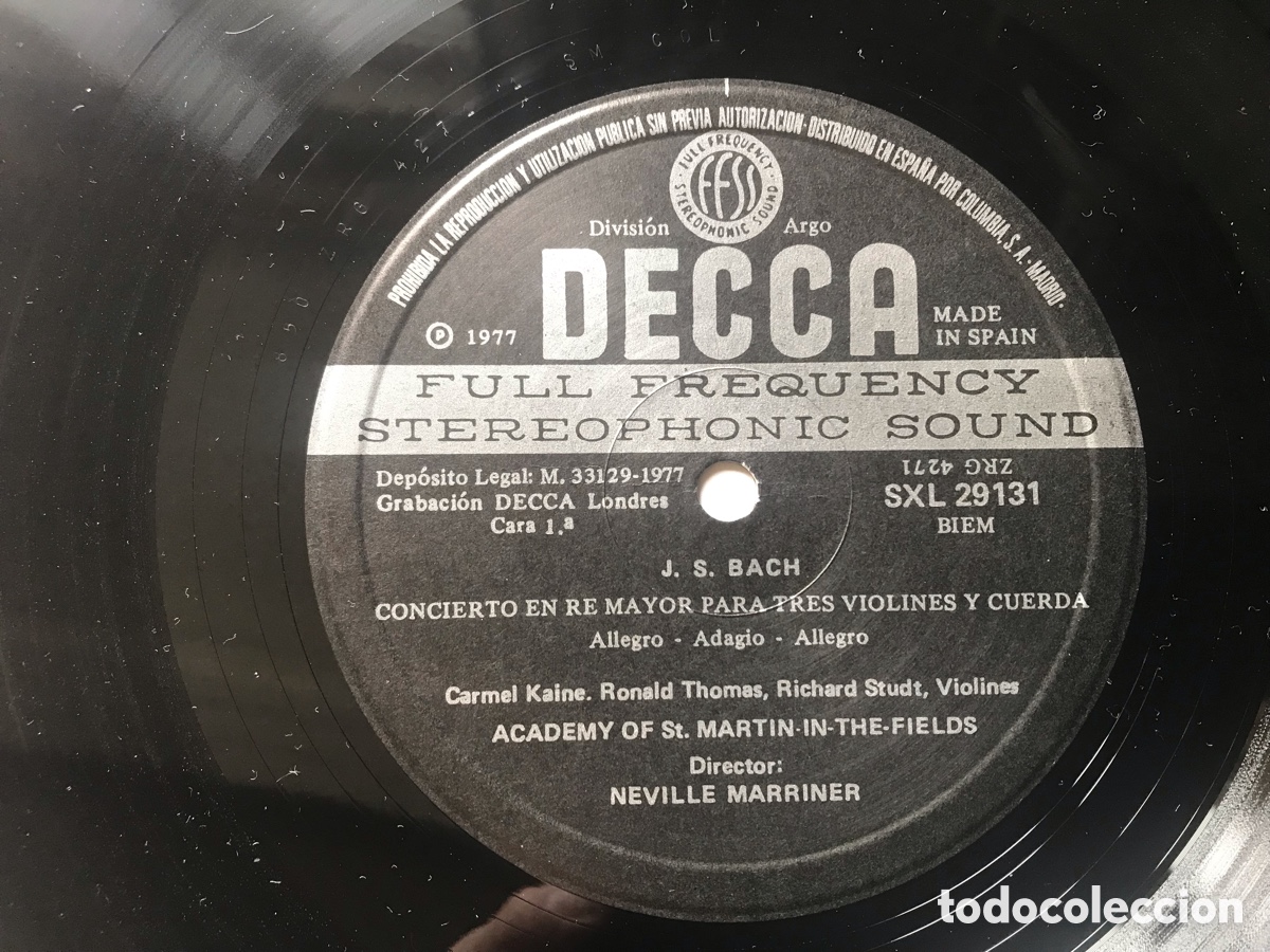 Discos de vinilo: Conciertos. J. S. Bach. Decca - Foto 3
