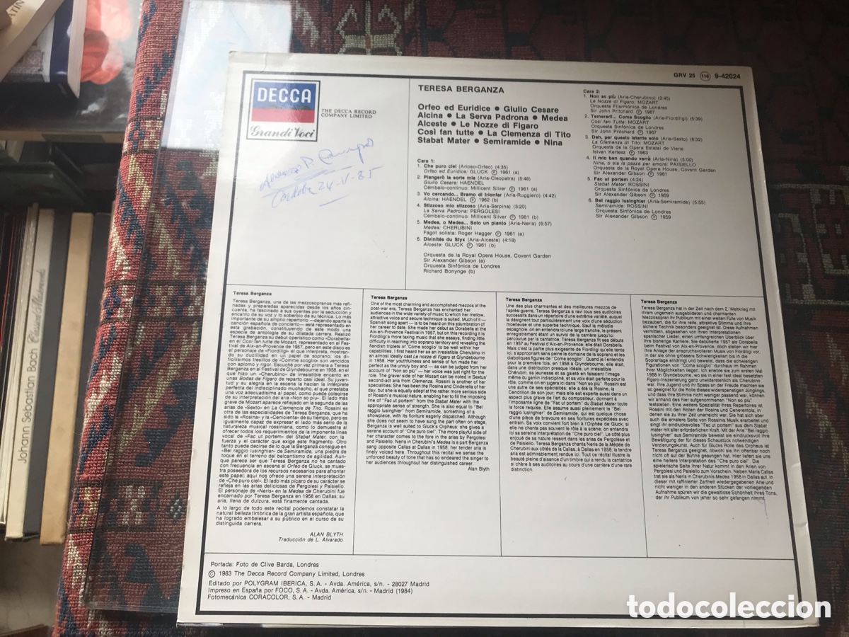 Discos de vinilo: Teresa Berganza. Decca. - Foto 2