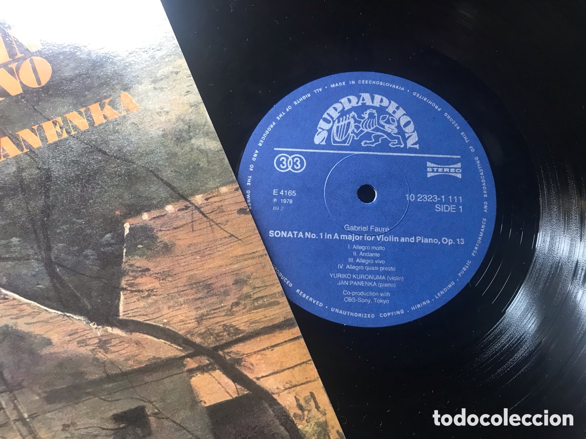 Discos de vinilo: Faur&eacute;. Sonatas for violin & Piano. Supraphon - Foto 3