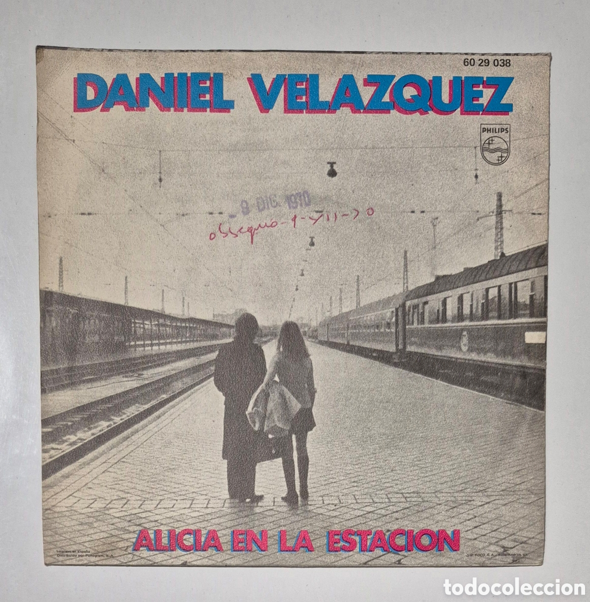 Discos de vinilo: SINGLE - DANIEL VELAZQUEZ - UN D&Iacute;A DE ENERO 1970 - Foto 2