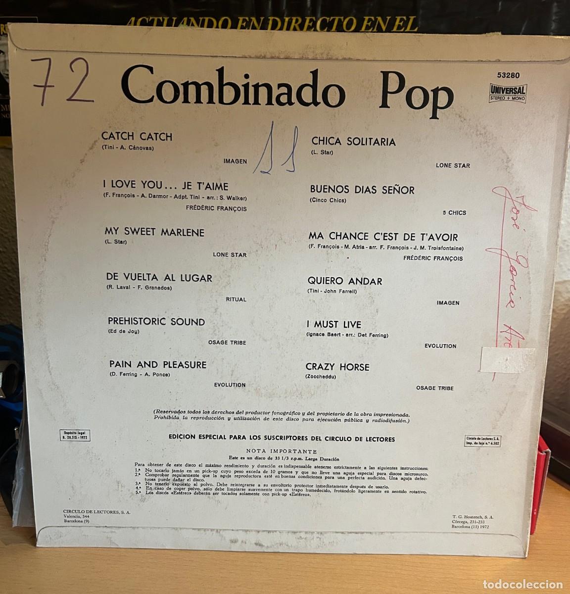 Discos de vinilo: Various &lrm;&ndash; Combinado Pop. estado vg vg 1972 - Foto 2