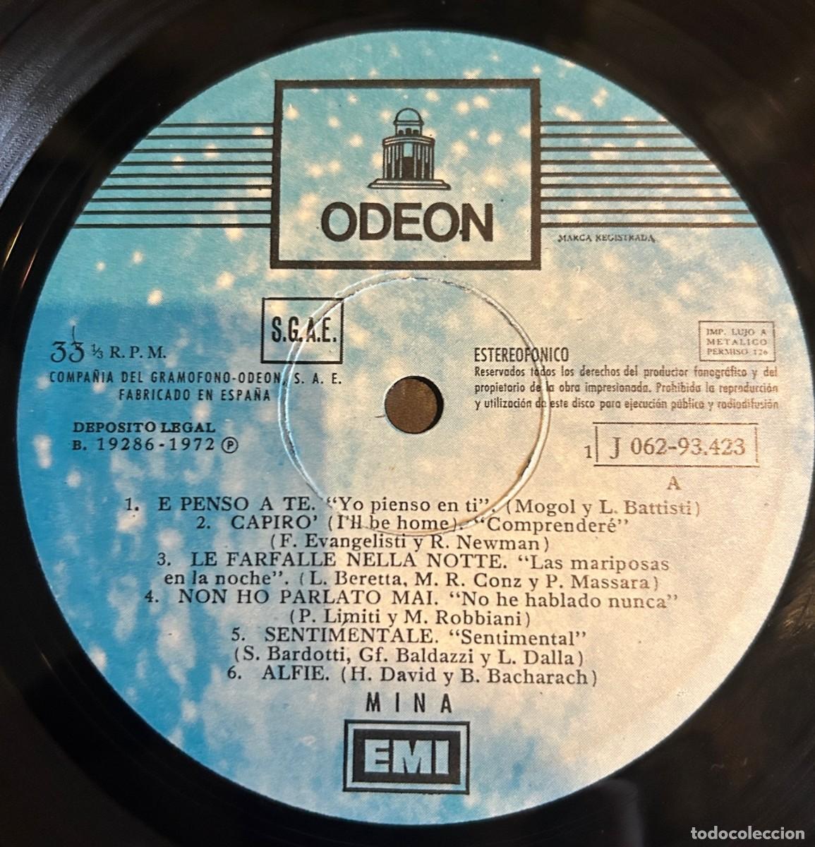 Discos de vinilo: Mina &lrm;&ndash; Mina. estado vg good 1972 - Foto 3