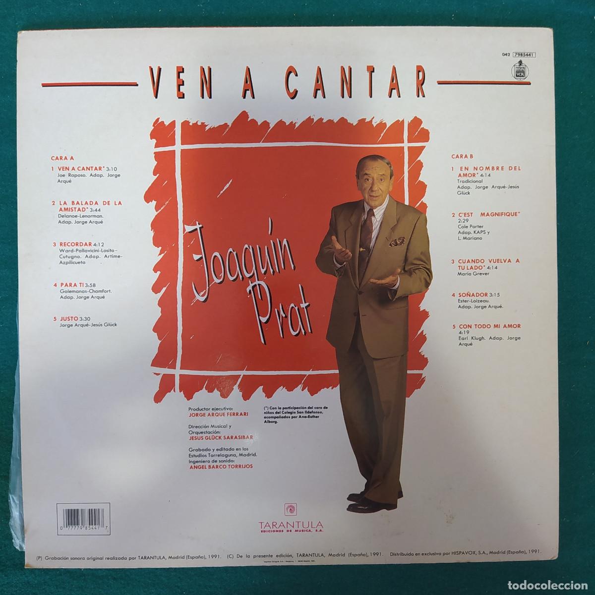 Discos de vinilo: Joaquin Prat &ndash; Ven A Cantar - Foto 2