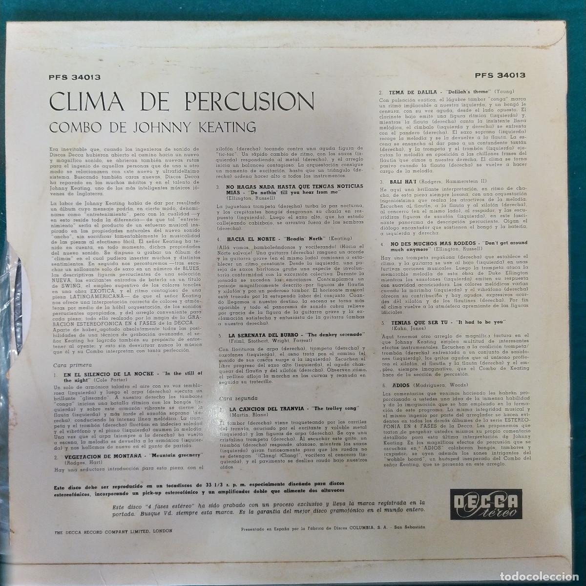 Discos de vinilo: JOHNNY KEATING COMBO CLIMA DE PERCUSI&Oacute;N PHASE 4STEREO SPAIN - Foto 2
