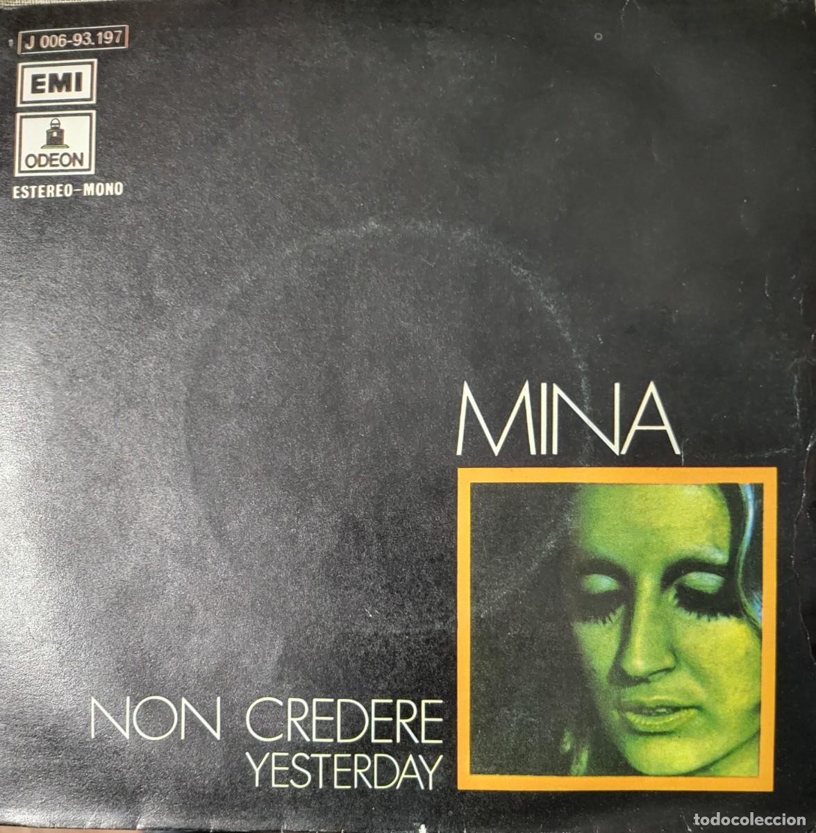 Discos de vinilo: Mina single sello Emi-Odeon editado en Espa&ntilde;a a&ntilde;o 1971... - Foto 1