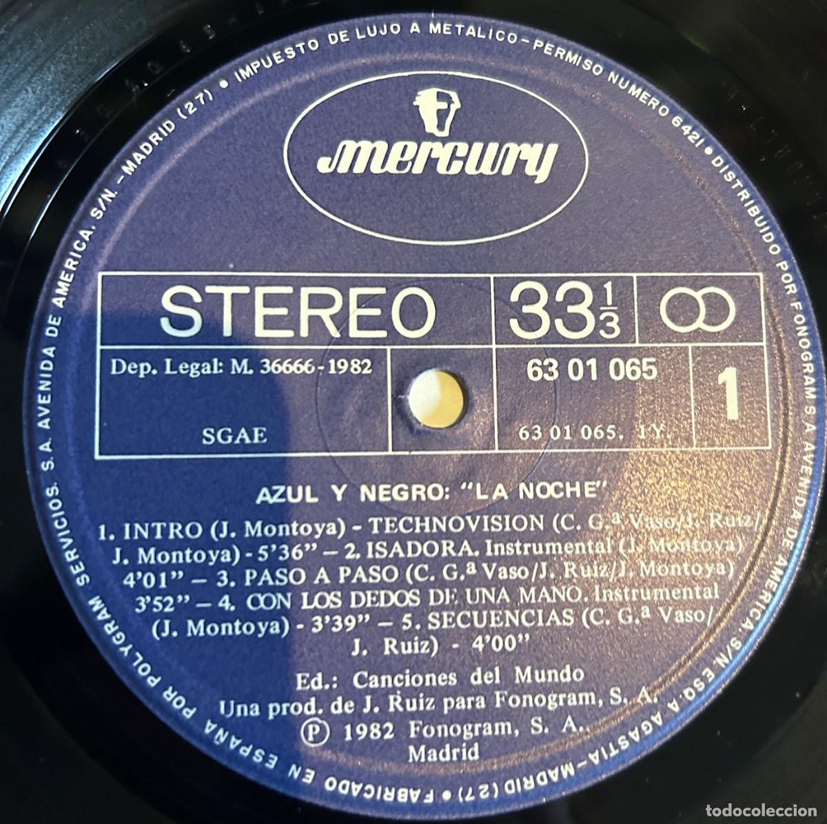 Discos de vinilo: Azul Y Negro &lrm;&ndash; La Noche. estado vg vg 1982 - Foto 3