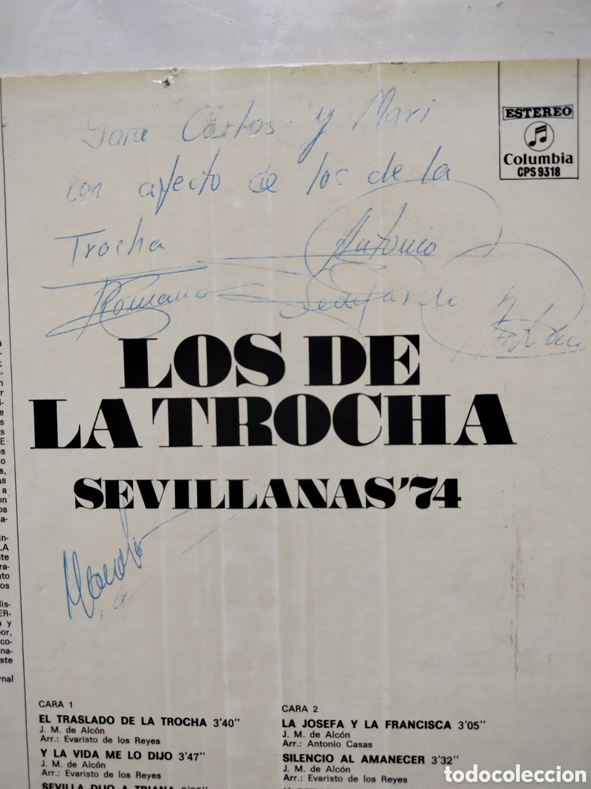 Discos de vinilo: LP Los de la Trocha. - Foto 3