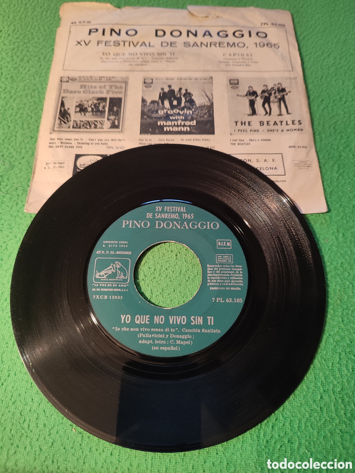 Discos de vinilo: Pino Donaggio - Yo que no vivo sin ti - Foto 2
