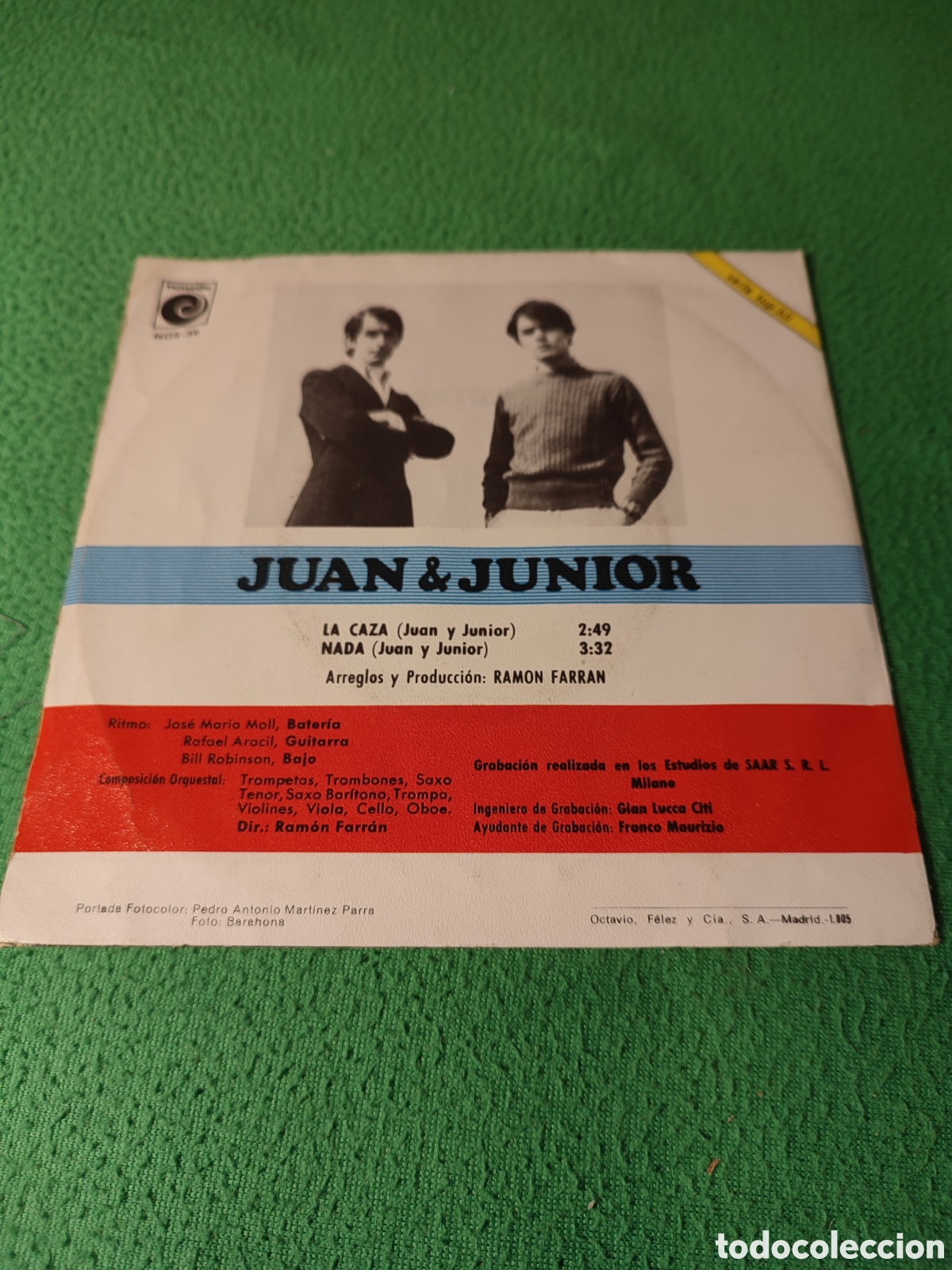 Discos de vinilo: Juan & Junior - La caza / Nada - Foto 2