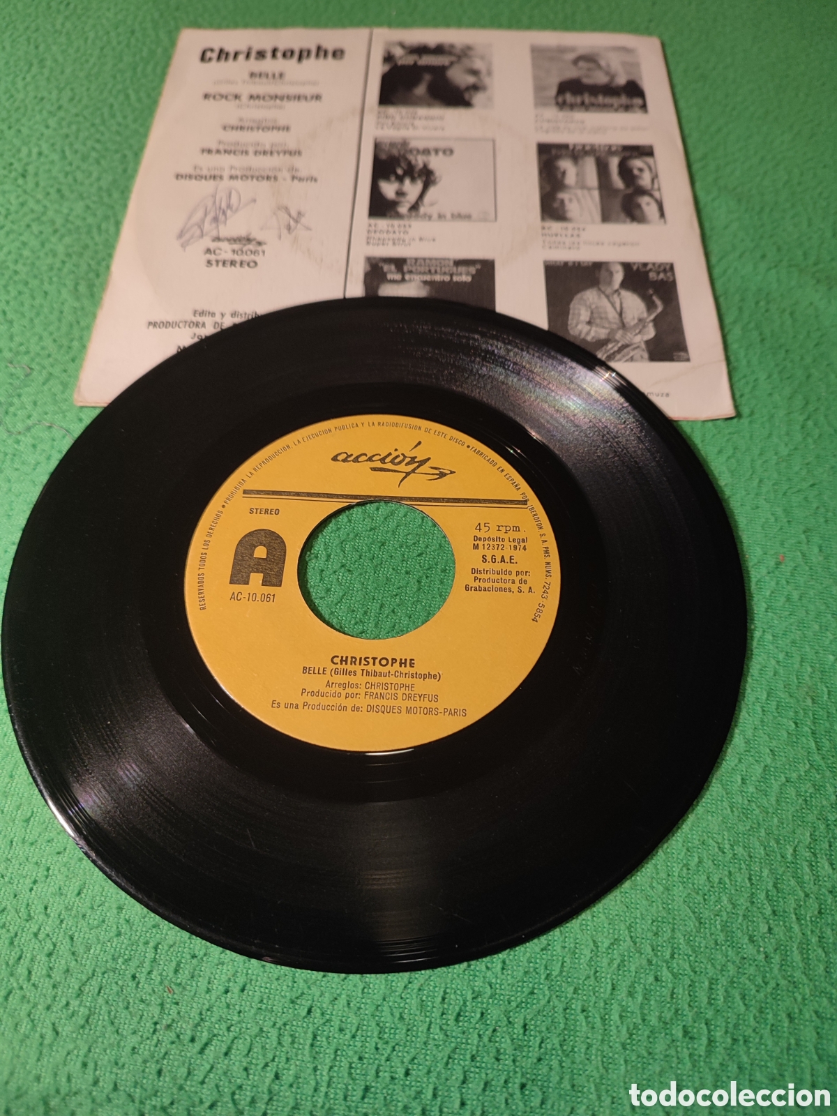 Discos de vinilo: Christophe - Belle / Rock monsieur - Foto 2