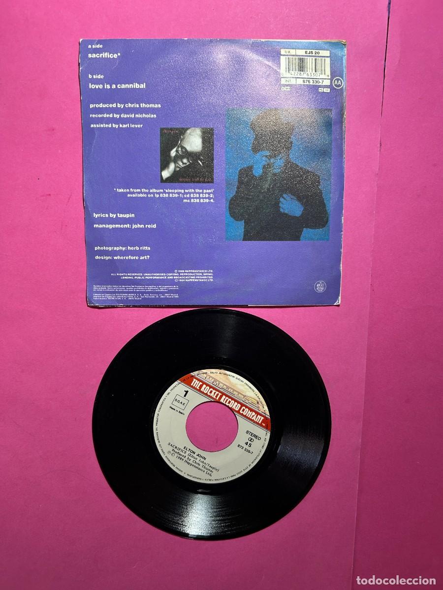 Discos de vinilo: ELTON JOHN - sacrifice / love is a cannibal - Foto 2