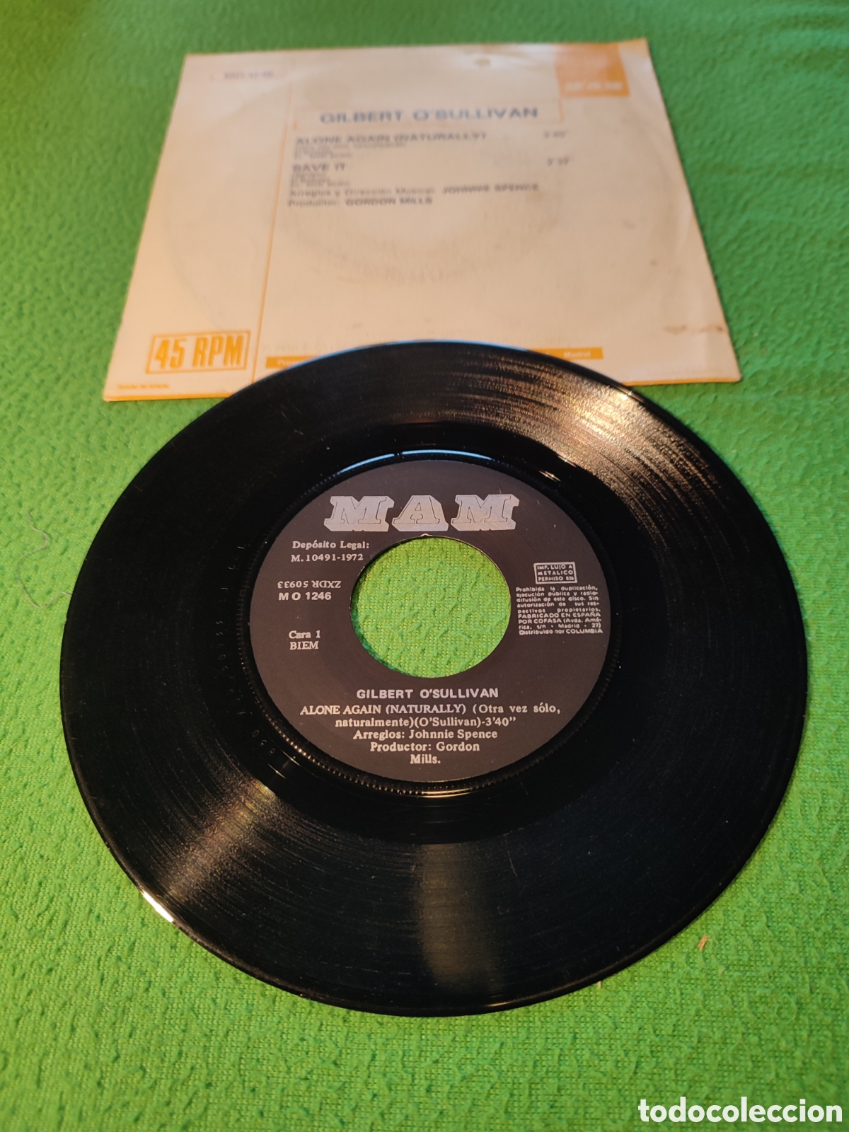Discos de vinilo: Gilbert OSullivan - Alone again ( Naturally) - Foto 2