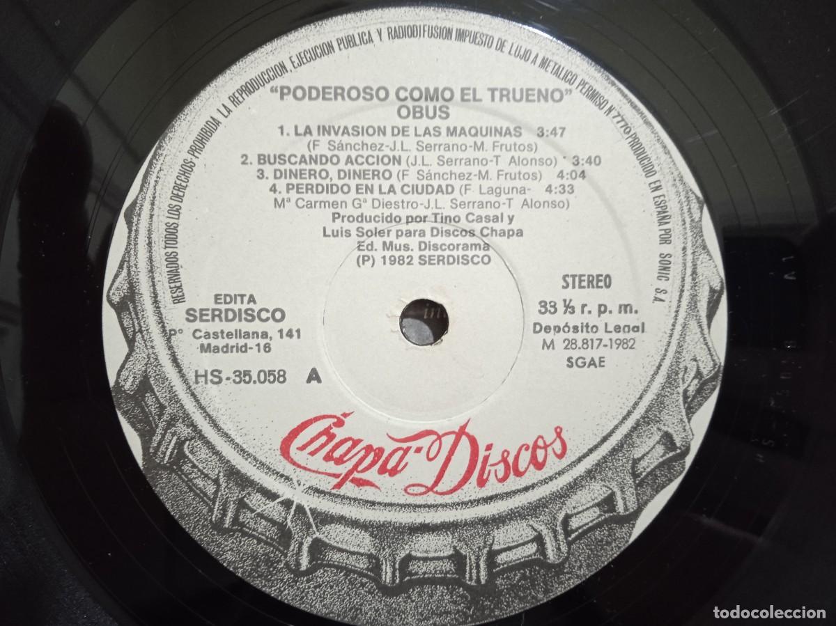 Discos de vinilo: Obus - Poderoso Como El Trueno - LP - Primera Edici&oacute;n - 1982 - Foto 7