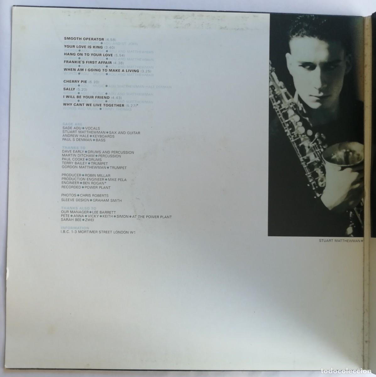 Discos de vinilo: Sade, Diamond Life, Epic &lrm;&ndash; EPC 26044, UK - Foto 2