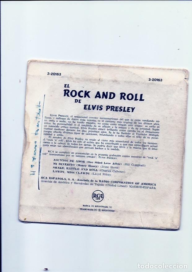 Discos de vinilo: ELVIS PRESLEY. El rock and roll de......... (vinilo ep ) - Foto 2