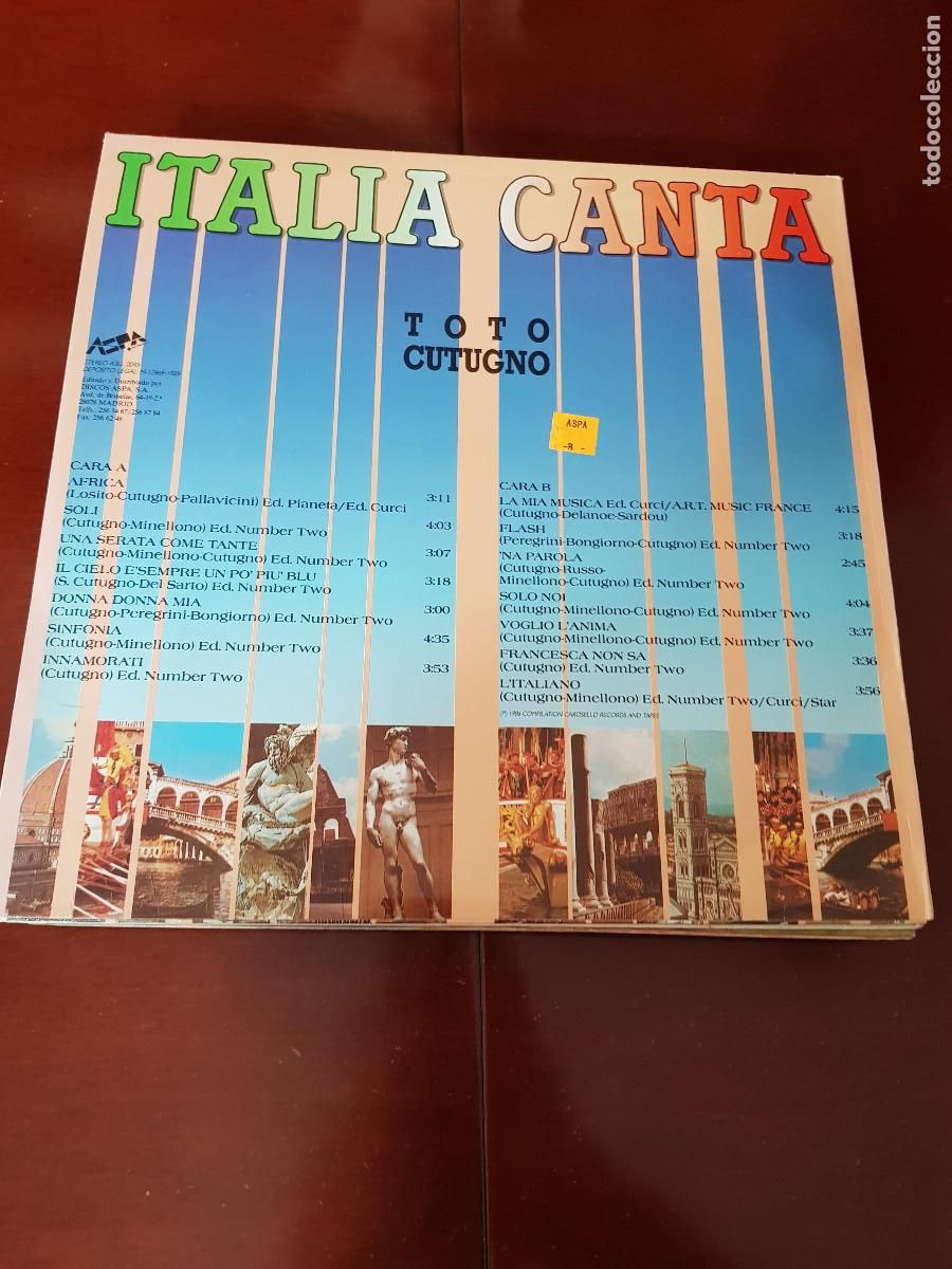 Discos de vinilo: ITALIA CANTA-TOTO COTUGNO - Foto 2