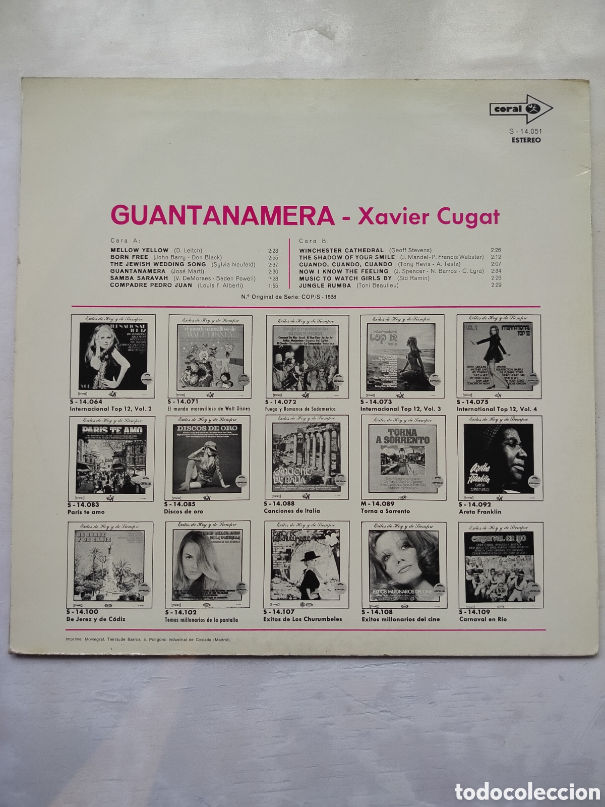 Discos de vinilo: LP Xavier Cugat y Orquesta - Foto 2