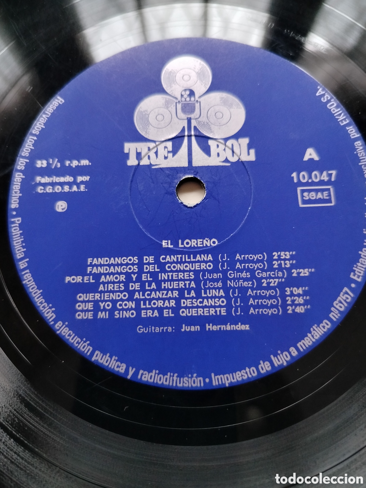 Discos de vinilo: LP El Lore&ntilde;o Fandangos - Foto 3