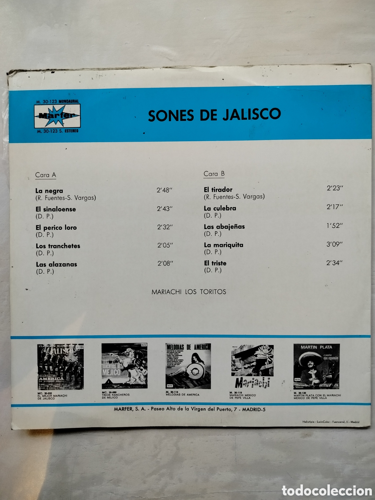 Discos de vinilo: LP Mariachi Los Toritos - Foto 2