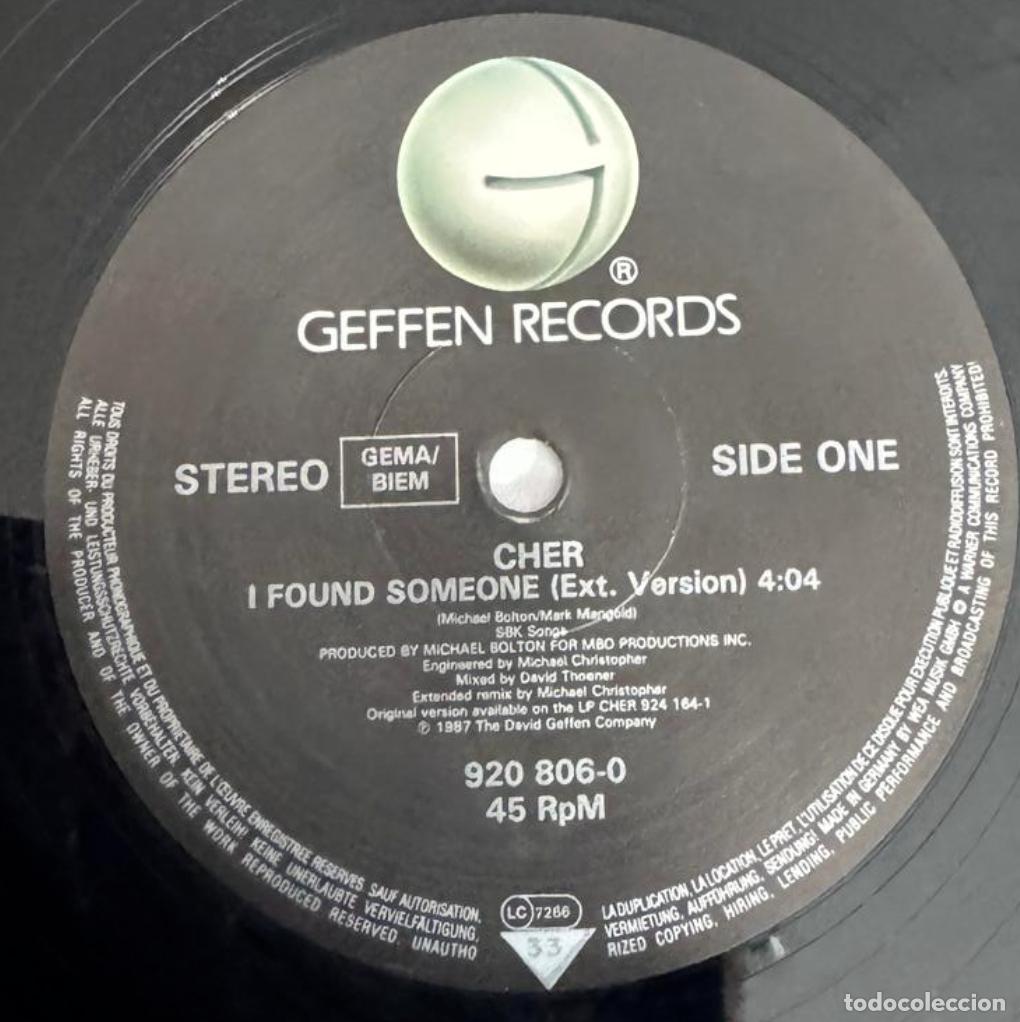 Discos de vinilo: cher maxi 45t I found someone EX EX - Foto 2