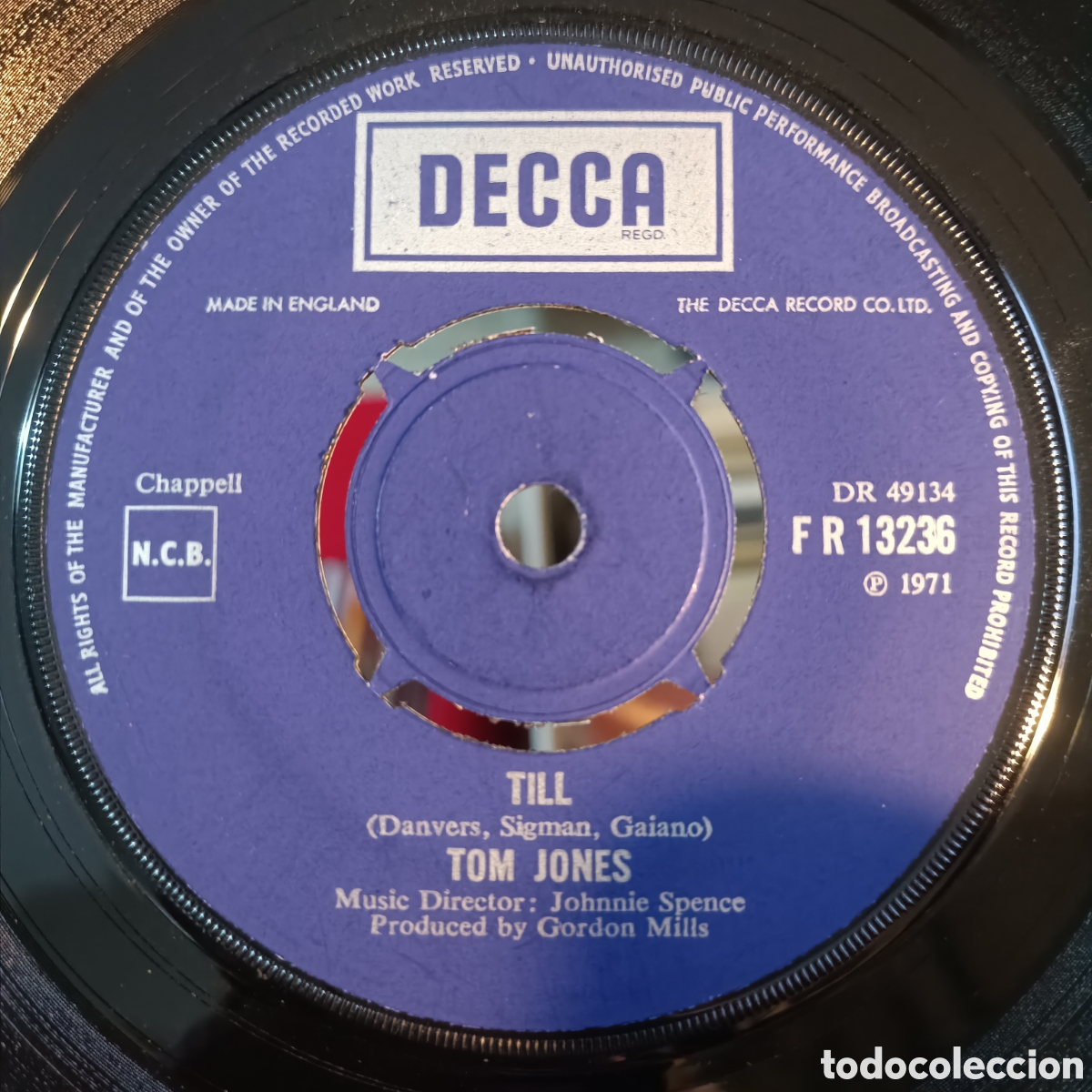 Discos de vinilo: Tom Jones &ndash; Till (SIngles, Pop) - Foto 1