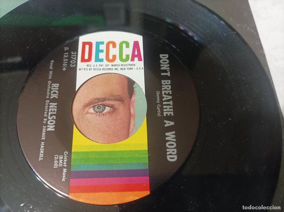 Discos de vinilo: Rick Nelson single original americano - Foto 2