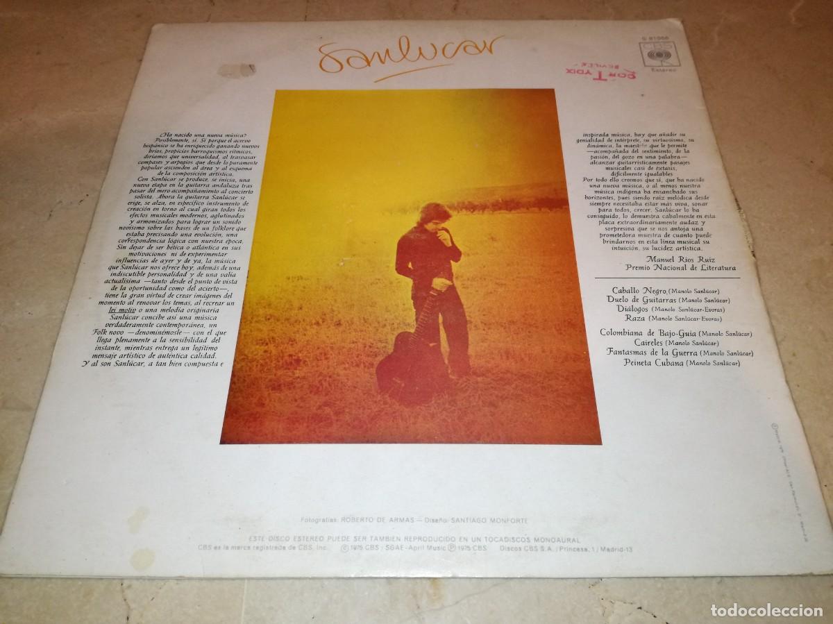 Discos de vinilo: MANOLO SANLUCAR-ORIGINAL 1975 - Foto 2