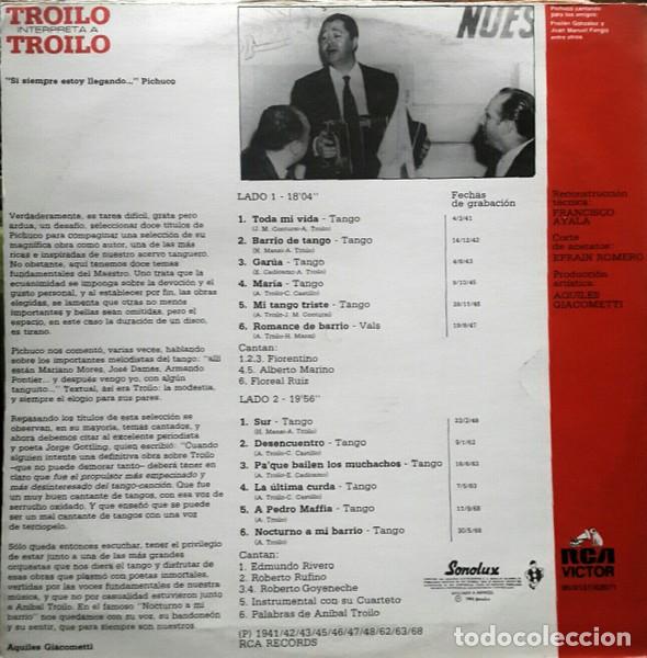 Discos de vinilo: An&iacute;bal Troilo Y Su Orquesta T&iacute;pica &ndash; Troilo Interpreta A Troilo - Foto 2