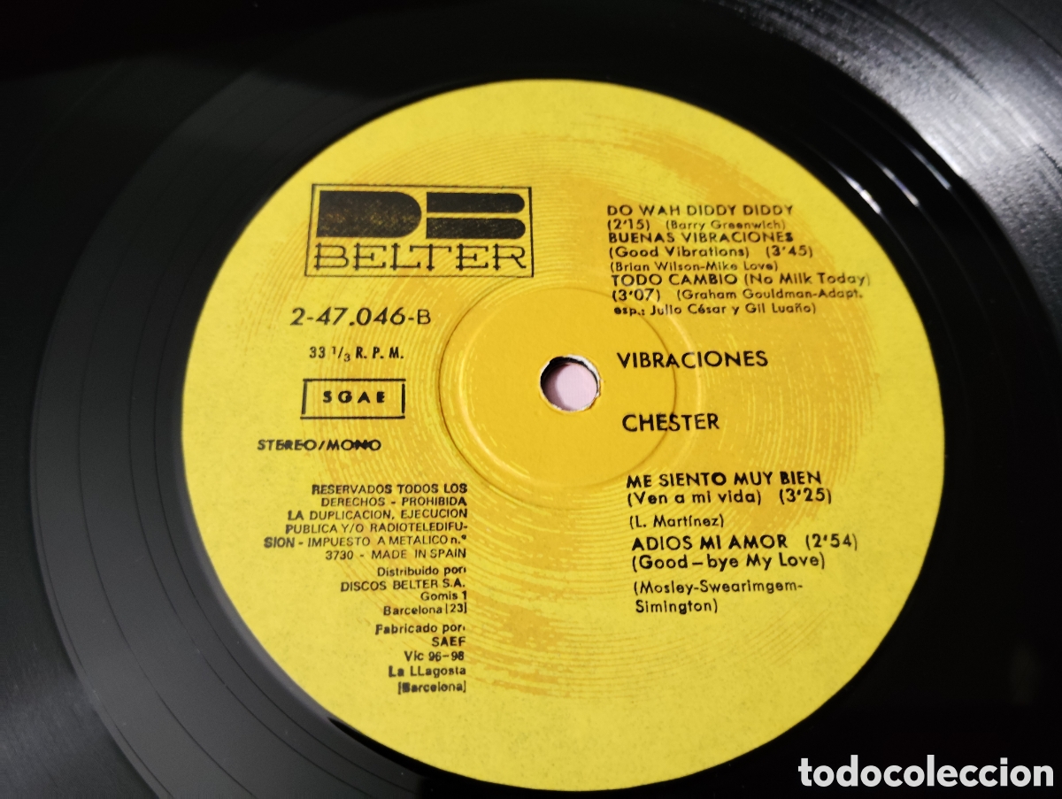 Discos de vinilo: CHESTER - VIBRACIONES , 1982 - Foto 3
