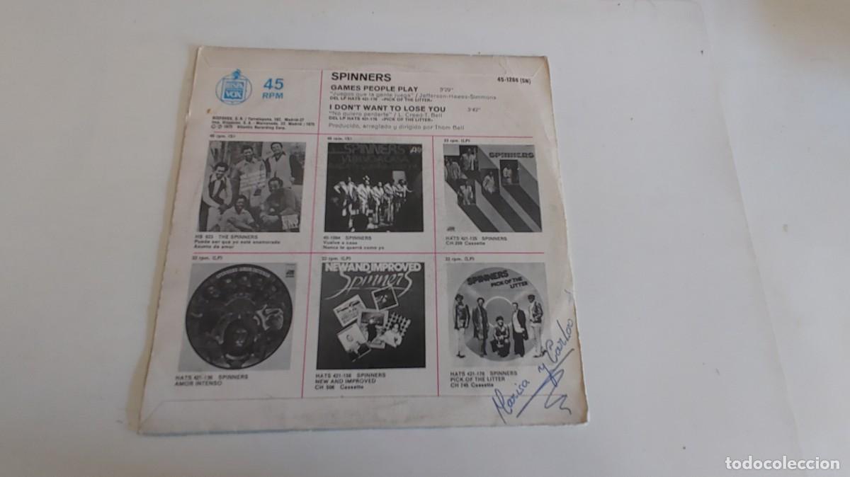 Discos de vinilo: SPINNERS-SINGLE GAMES PEOPLE PLAY - Foto 2