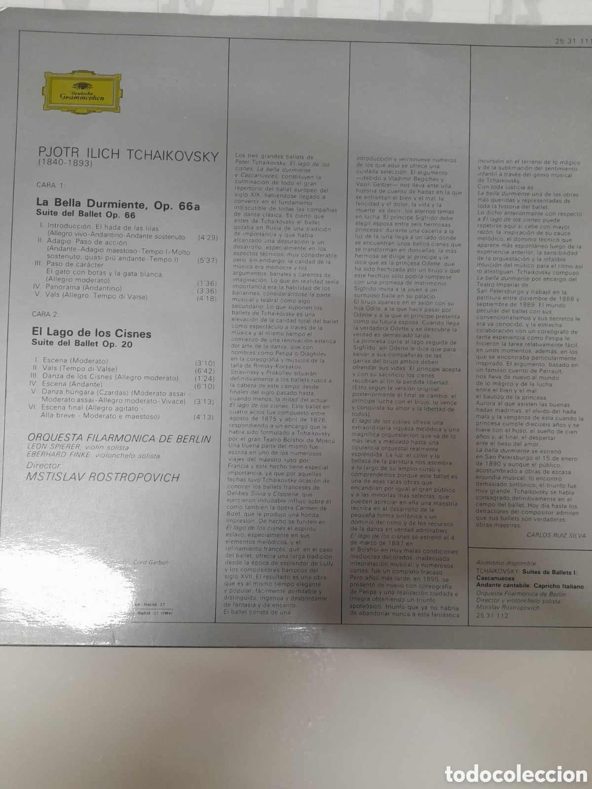 Discos de vinilo: TCHAIKOVSKY - SUITES DE BALLET 2. - Foto 2