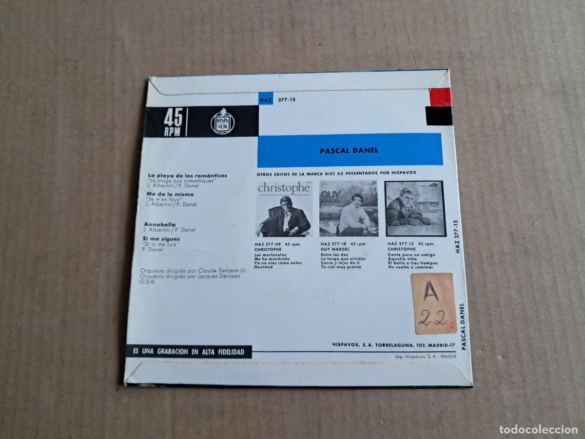 Discos de vinilo: PASCAL DANEL - LA PLAYA DE LOS ROMANTICOS EP 4 TEMAS 1966 EDICION ESPA&Ntilde;OLA - Foto 3