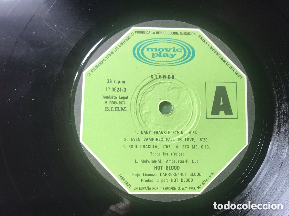 Discos de vinilo: Hot Blood. Dr&aacute;cula and C. Versi&oacute;n original - Foto 3