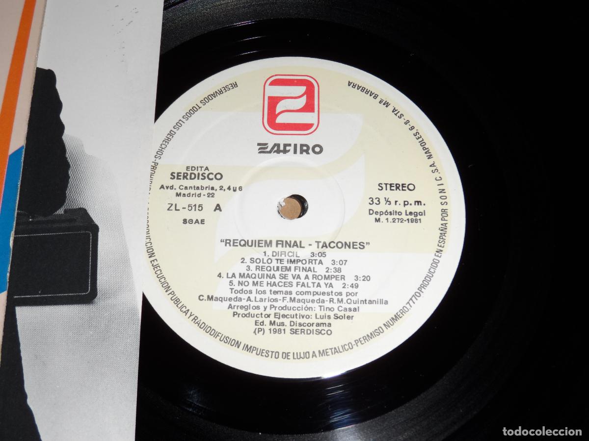 Discos de vinilo: TACONES - REQUIEM FINAL (SPAIN 1981) - Foto 3