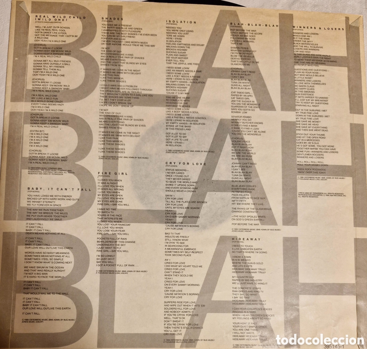 Discos de vinilo: IGGY POP BLAH - BLAH - BLAH LP - Foto 4