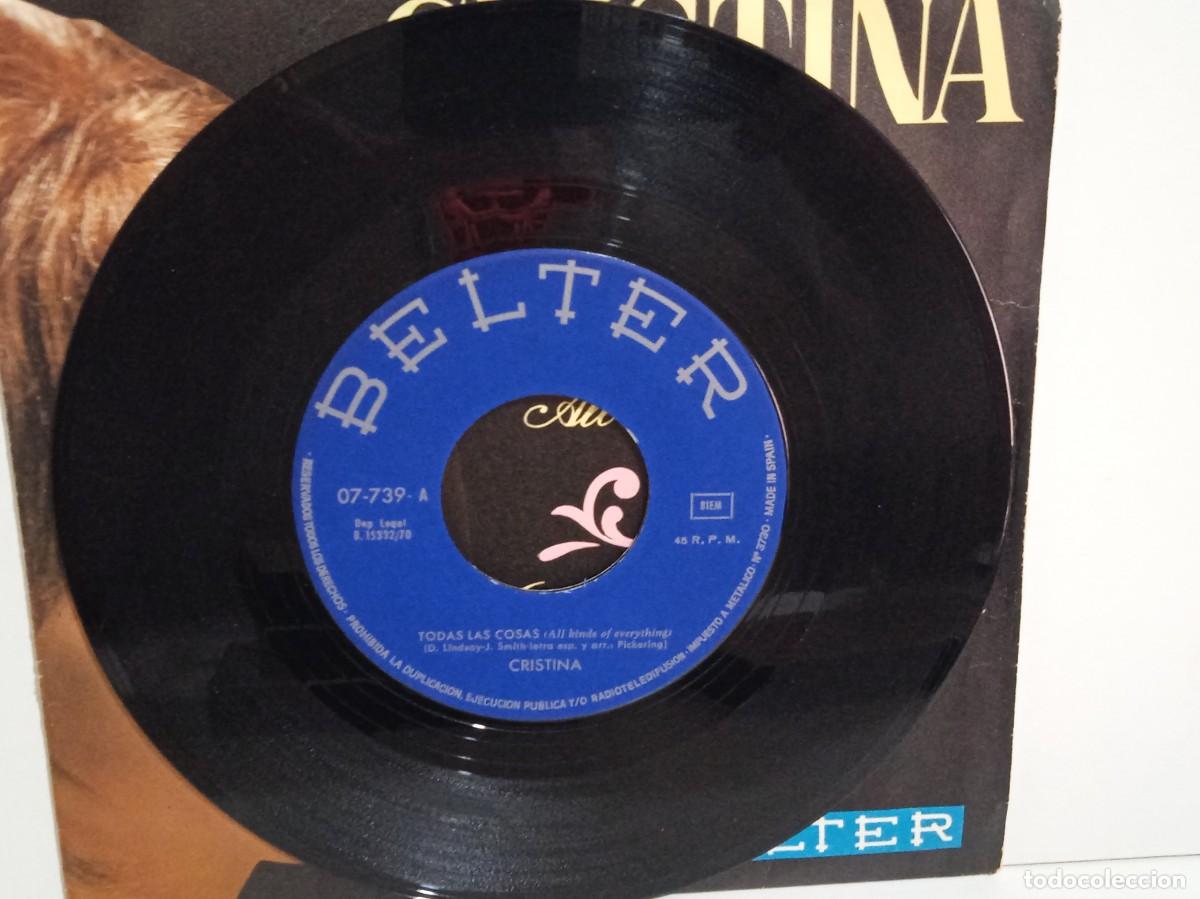 Discos de vinilo: Cristina - Todas Las Cosas - Single - 1970 - Foto 3