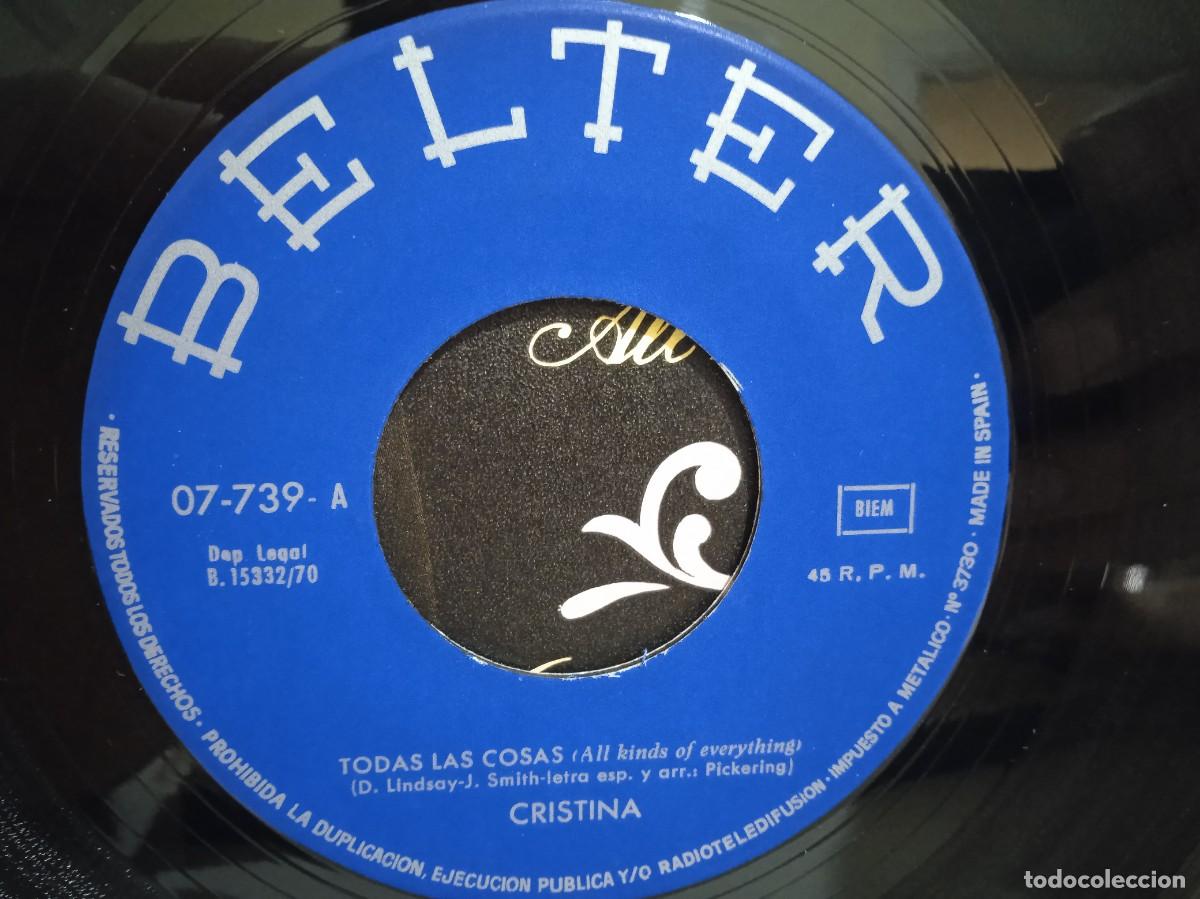 Discos de vinilo: Cristina - Todas Las Cosas - Single - 1970 - Foto 4